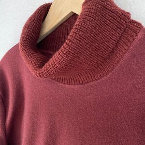 A NEW DAY Sweater M Brushed Knit Fleece Turtleneck Jumper Pullover Burgundy Red